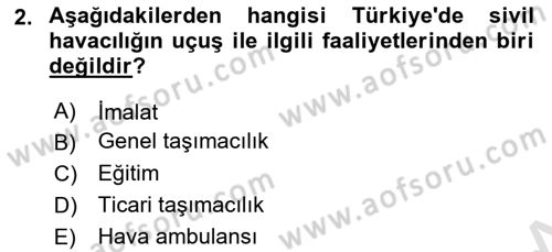 Hava Taşımacılığı Dersi 2020 - 2021 Yılı Yaz Okulu Sınav Soruları 2. Soru