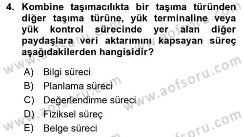 Hava Taşımacılığı Dersi 2021 - 2022 Yılı (Vize) Ara Sınav Soruları 4. Soru