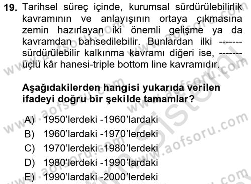 Hava Taşımacılığı Dersi 2021 - 2022 Yılı (Final) Dönem Sonu Sınav Soruları 19. Soru