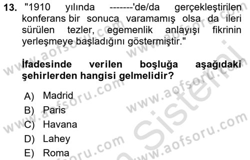 Hava Taşımacılığı Dersi 2021 - 2022 Yılı Yaz Okulu Sınav Soruları 13. Soru