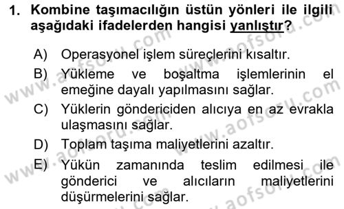 Hava Taşımacılığı Dersi 2023 - 2024 Yılı (Vize) Ara Sınav Soruları 1. Soru