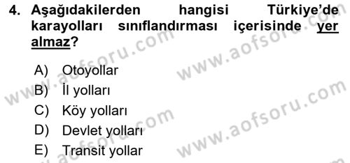 Hava Taşımacılığı Dersi 2023 - 2024 Yılı (Vize) Ara Sınav Soruları 4. Soru