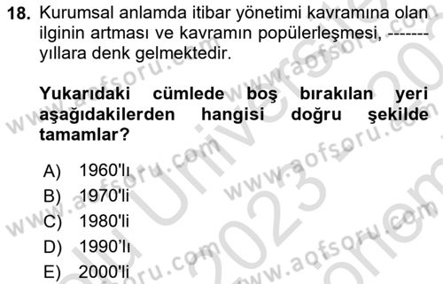 Hava Taşımacılığı Dersi 2023 - 2024 Yılı (Final) Dönem Sonu Sınav Soruları 18. Soru