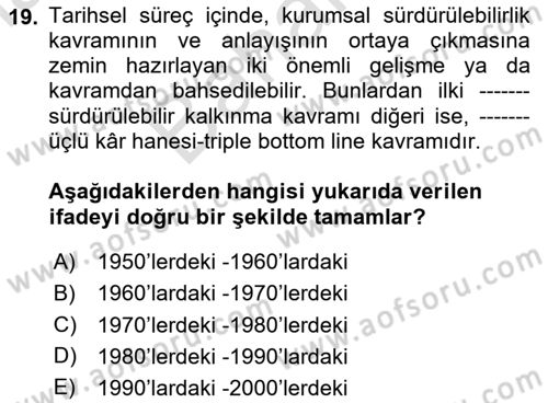 Hava Taşımacılığı Dersi 2023 - 2024 Yılı (Final) Dönem Sonu Sınav Soruları 19. Soru
