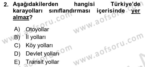 Hava Taşımacılığı Dersi 2023 - 2024 Yılı Yaz Okulu Sınav Soruları 2. Soru