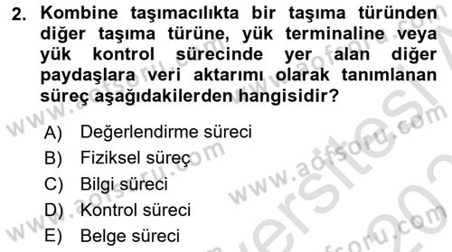 Hava Taşımacılığı Dersi 2024 - 2025 Yılı (Vize) Ara Sınav Soruları 2. Soru