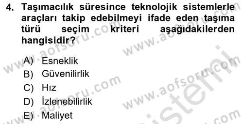 Hava Taşımacılığı Dersi 2024 - 2025 Yılı (Vize) Ara Sınav Soruları 4. Soru