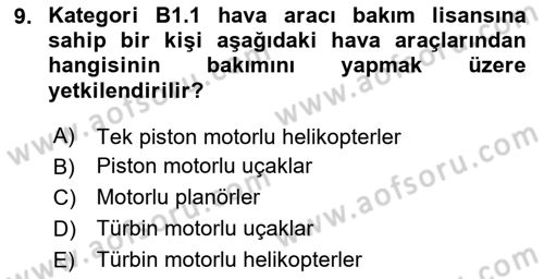 Hava Taşımacılığı Dersi 2024 - 2025 Yılı (Final) Dönem Sonu Sınav Soruları 9. Soru