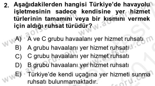 Yer Hizmetleri Yönetimi Dersi 2017 - 2018 Yılı (Vize) Ara Sınav Soruları 2. Soru