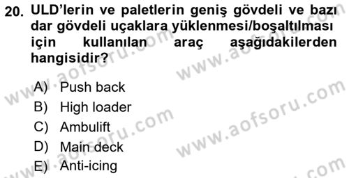 Yer Hizmetleri Yönetimi Dersi 2017 - 2018 Yılı (Vize) Ara Sınav Soruları 20. Soru