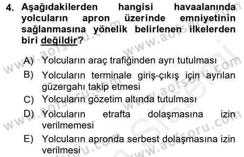 Yer Hizmetleri Yönetimi Dersi 2017 - 2018 Yılı (Final) Dönem Sonu Sınav Soruları 4. Soru