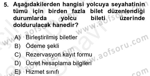 Yer Hizmetleri Yönetimi Dersi 2017 - 2018 Yılı (Final) Dönem Sonu Sınav Soruları 5. Soru