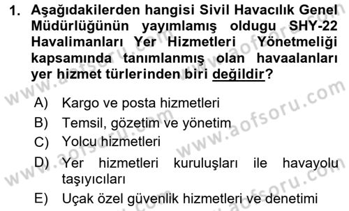 Yer Hizmetleri Yönetimi Dersi 2018 - 2019 Yılı (Vize) Ara Sınav Soruları 1. Soru
