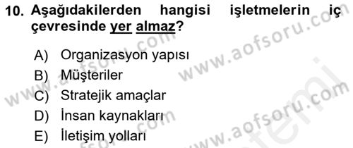 Yer Hizmetleri Yönetimi Dersi 2018 - 2019 Yılı (Vize) Ara Sınav Soruları 10. Soru