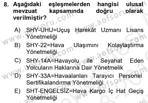 Yer Hizmetleri Yönetimi Dersi 2018 - 2019 Yılı (Vize) Ara Sınav Soruları 8. Soru