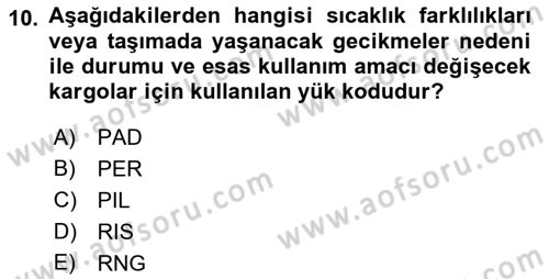 Yer Hizmetleri Yönetimi Dersi 2018 - 2019 Yılı (Final) Dönem Sonu Sınav Soruları 10. Soru