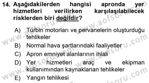 Yer Hizmetleri Yönetimi Dersi 2018 - 2019 Yılı (Final) Dönem Sonu Sınav Soruları 14. Soru