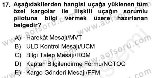 Yer Hizmetleri Yönetimi Dersi 2018 - 2019 Yılı (Final) Dönem Sonu Sınav Soruları 17. Soru