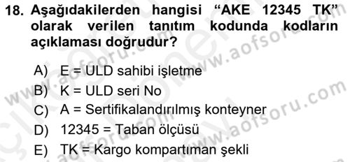 Yer Hizmetleri Yönetimi Dersi 2018 - 2019 Yılı (Final) Dönem Sonu Sınav Soruları 18. Soru