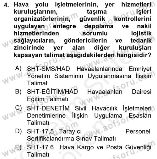 Yer Hizmetleri Yönetimi Dersi 2018 - 2019 Yılı (Final) Dönem Sonu Sınav Soruları 4. Soru