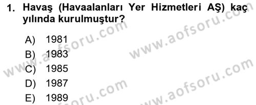 Yer Hizmetleri Yönetimi Dersi 2018 - 2019 Yılı Yaz Okulu Sınav Soruları 1. Soru