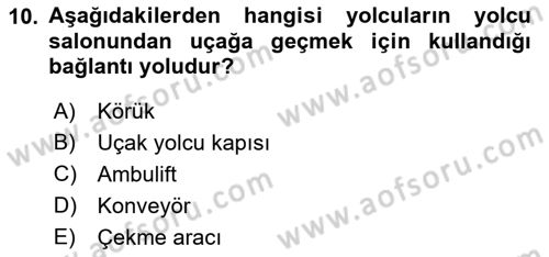 Yer Hizmetleri Yönetimi Dersi 2018 - 2019 Yılı Yaz Okulu Sınav Soruları 10. Soru