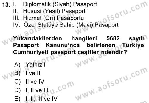 Yer Hizmetleri Yönetimi Dersi 2018 - 2019 Yılı Yaz Okulu Sınav Soruları 13. Soru