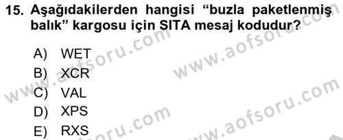 Yer Hizmetleri Yönetimi Dersi 2018 - 2019 Yılı Yaz Okulu Sınav Soruları 15. Soru