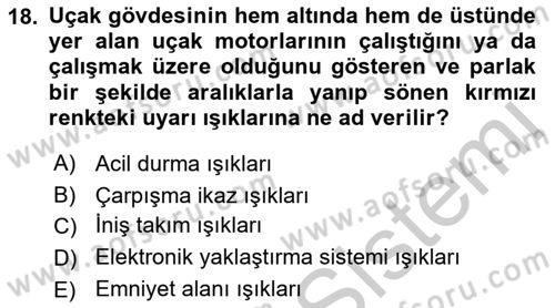 Yer Hizmetleri Yönetimi Dersi 2018 - 2019 Yılı Yaz Okulu Sınav Soruları 18. Soru