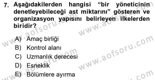 Yer Hizmetleri Yönetimi Dersi 2018 - 2019 Yılı Yaz Okulu Sınav Soruları 7. Soru