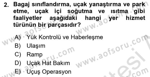 Yer Hizmetleri Yönetimi Dersi 2020 - 2021 Yılı Yaz Okulu Sınav Soruları 2. Soru