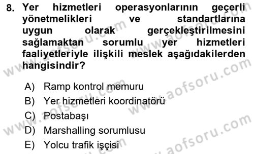 Yer Hizmetleri Yönetimi Dersi 2020 - 2021 Yılı Yaz Okulu Sınav Soruları 8. Soru