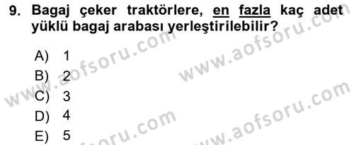 Yer Hizmetleri Yönetimi Dersi 2020 - 2021 Yılı Yaz Okulu Sınav Soruları 9. Soru