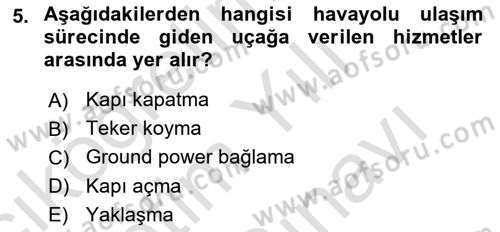 Yer Hizmetleri Yönetimi Dersi 2021 - 2022 Yılı (Vize) Ara Sınavı 5. Soru