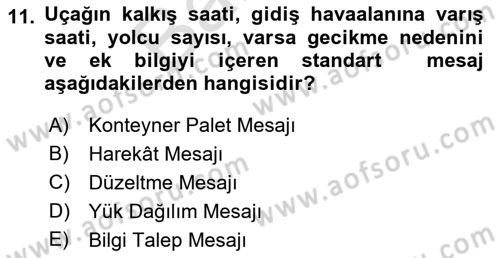 Yer Hizmetleri Yönetimi Dersi 2021 - 2022 Yılı (Final) Dönem Sonu Sınav Soruları 11. Soru