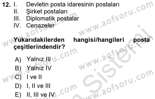 Yer Hizmetleri Yönetimi Dersi 2021 - 2022 Yılı (Final) Dönem Sonu Sınav Soruları 12. Soru