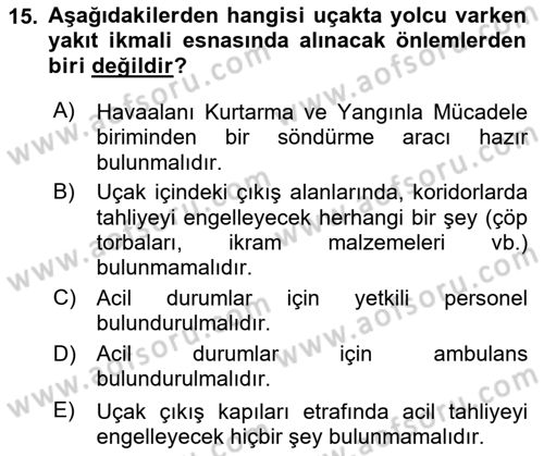 Yer Hizmetleri Yönetimi Dersi 2021 - 2022 Yılı (Final) Dönem Sonu Sınav Soruları 15. Soru