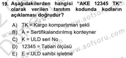 Yer Hizmetleri Yönetimi Dersi 2021 - 2022 Yılı (Final) Dönem Sonu Sınav Soruları 19. Soru