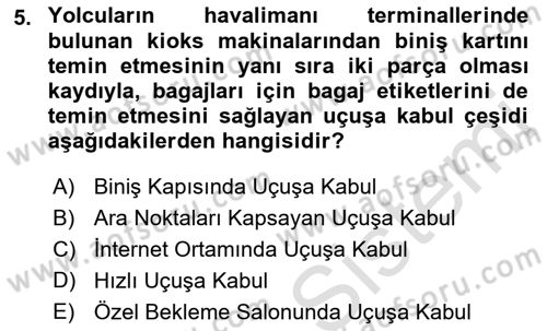 Yer Hizmetleri Yönetimi Dersi 2021 - 2022 Yılı (Final) Dönem Sonu Sınav Soruları 5. Soru