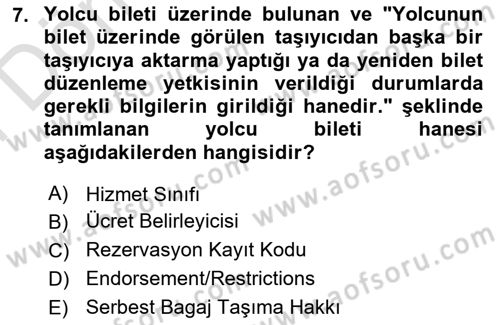 Yer Hizmetleri Yönetimi Dersi 2021 - 2022 Yılı (Final) Dönem Sonu Sınav Soruları 7. Soru