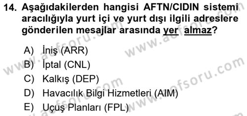 Yer Hizmetleri Yönetimi Dersi 2021 - 2022 Yılı Yaz Okulu Sınav Soruları 14. Soru