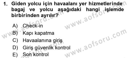 Yer Hizmetleri Yönetimi Dersi 2022 - 2023 Yılı Yaz Okulu Sınav Soruları 1. Soru