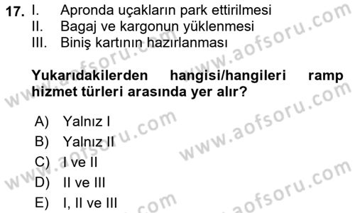 Yer Hizmetleri Yönetimi Dersi 2022 - 2023 Yılı Yaz Okulu Sınav Soruları 17. Soru