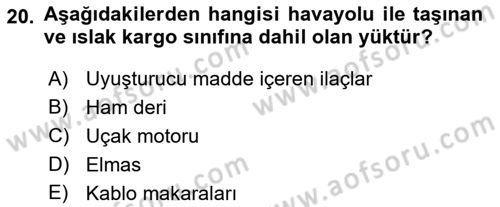 Yer Hizmetleri Yönetimi Dersi 2022 - 2023 Yılı Yaz Okulu Sınav Soruları 20. Soru