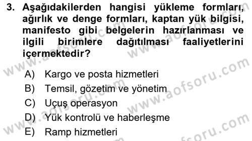 Yer Hizmetleri Yönetimi Dersi 2022 - 2023 Yılı Yaz Okulu Sınav Soruları 3. Soru
