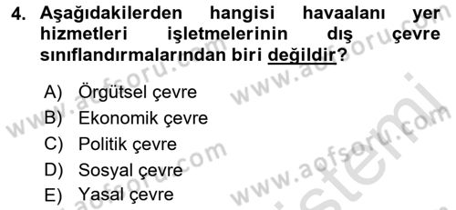 Yer Hizmetleri Yönetimi Dersi 2022 - 2023 Yılı Yaz Okulu Sınav Soruları 4. Soru