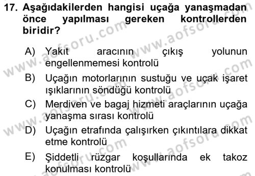 Yer Hizmetleri Yönetimi Dersi 2023 - 2024 Yılı (Vize) Ara Sınav Soruları 17. Soru