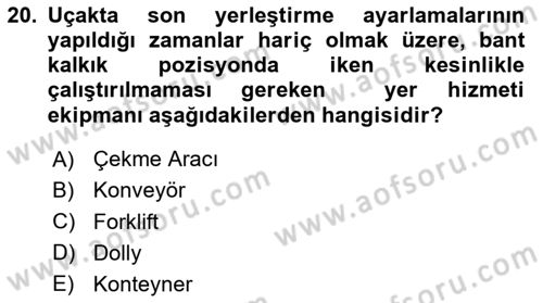 Yer Hizmetleri Yönetimi Dersi 2023 - 2024 Yılı (Vize) Ara Sınav Soruları 20. Soru