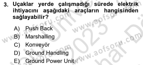 Yer Hizmetleri Yönetimi Dersi 2023 - 2024 Yılı (Vize) Ara Sınav Soruları 3. Soru
