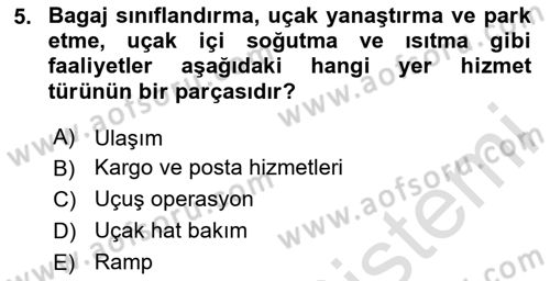 Yer Hizmetleri Yönetimi Dersi 2023 - 2024 Yılı (Vize) Ara Sınav Soruları 5. Soru